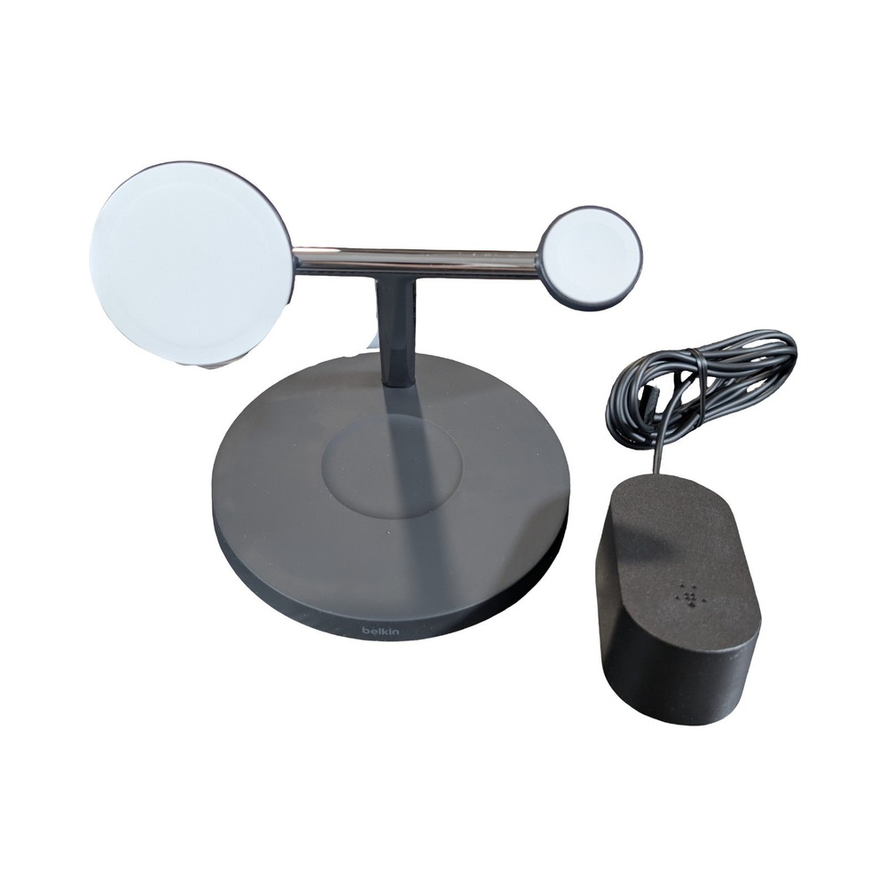 Bb.U Belkin BOOSTCHARGE PRO 3-in-1 Wireless Charging Stand w/ MagSafe Blk WIZ017